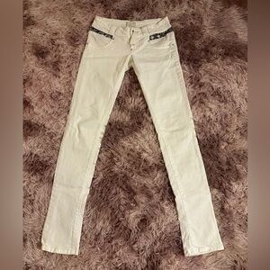 NWT Women’s MET Italian White Skinny Embellished Jeans Rhinestone Waist Size 26